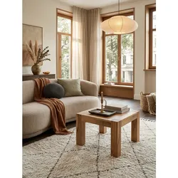 Couchtisch MUMBAI aus Massivholz im Landhaus-Stil mit natürlichem Design, Akazie 60x60x40 cm