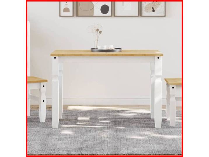 Table à manger - V BESTLIFE - Corona - Bois massif de pin - 6 places - 112x60x75 cm