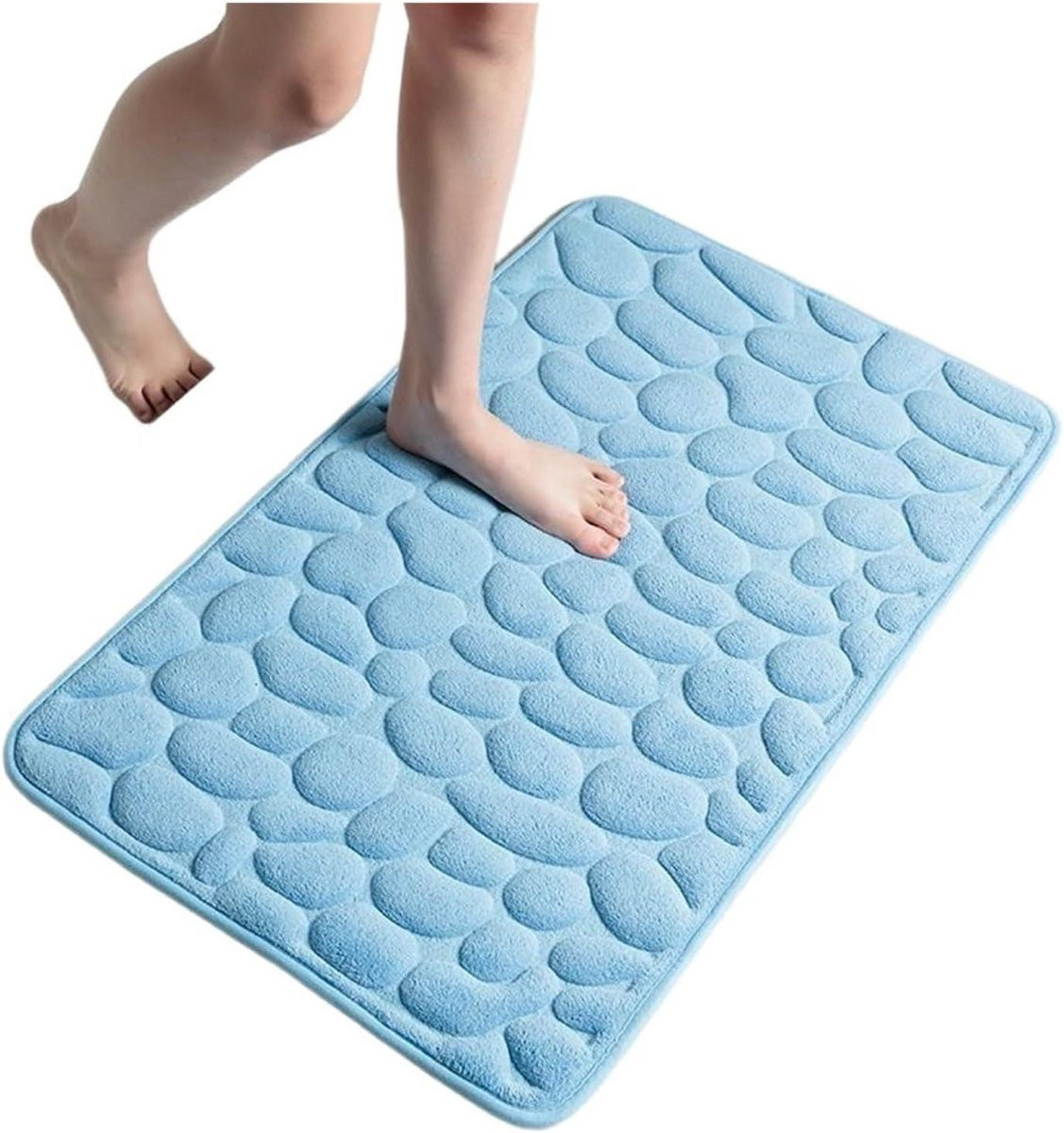 Geheugenschuim Badmat Hemelsblauw - Waterabsorberend en Antislip Badkamertapijt - 40 x 60 cm