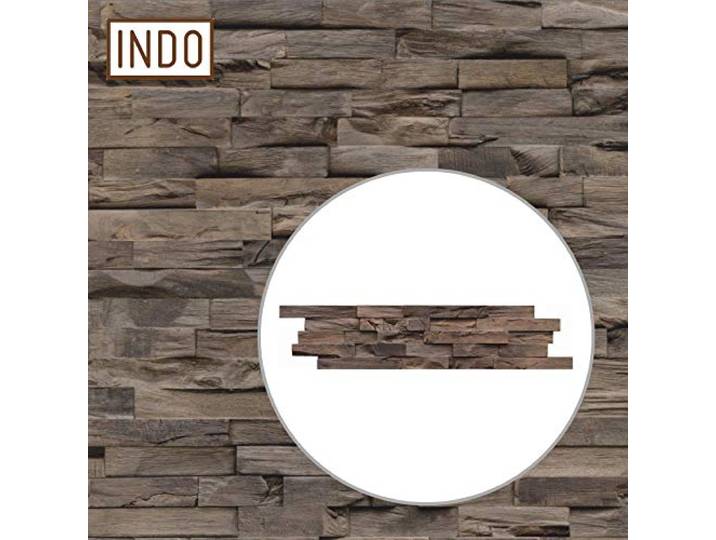 INDO Echtholz Wandverkleidung 3D Holzverblender Beachwood Coffee