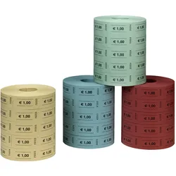 Herlitz Wertmarken 1 Euro, 1.000 Abrisse je Rolle fortlaufend nummeriert, 30 x 55 mm, sortiert in den Far... (1000 Stk.)