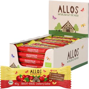 Allos Fruchtriegel Cranberry-Cashew, BIO, je 40 g, 25 Riegel