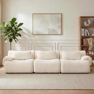 Direct Wicker Wave-Shaped Chenille Compressed Sectional Sofa
