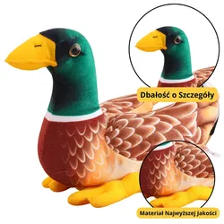 Plüsch Maskottchen Kuscheltier Ente Braun Grün 28cm