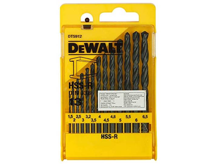 DEWALT DT5912 HSS-R - DIN338 Jobs boorset (13 stuks), geel