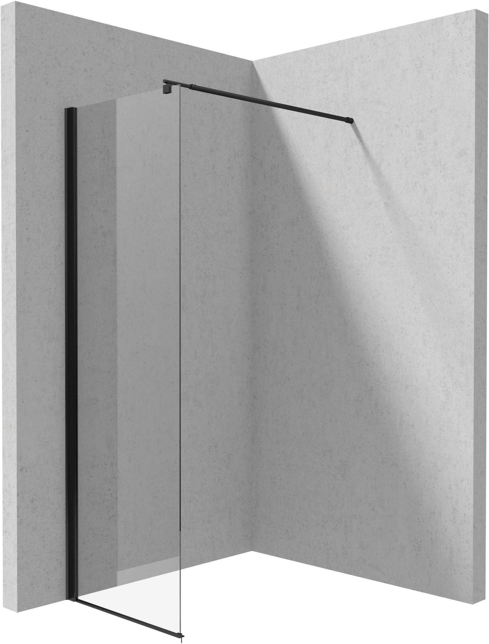 Kerria Plus Walk In Duschwand TOTALWeiß transparent Glas mit Beschichtung Nero 70 cm KTS_N37P