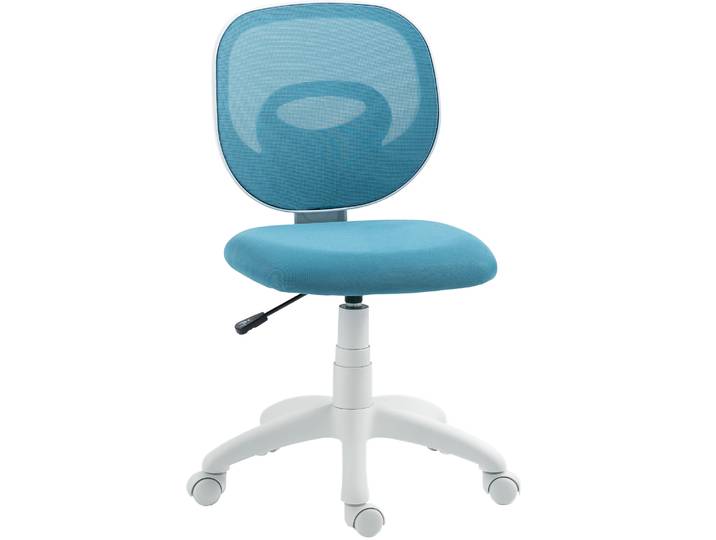 HOMCOM Ergonomische bureaustoel met C-vormige rugsteun, in hoogte verstelbaar, blauw