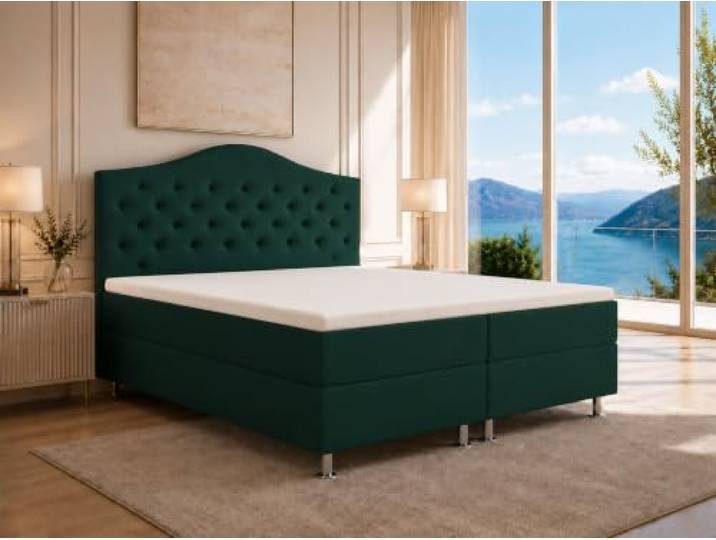 Best For Home Glamour Boxspringbett 180x200 cm Bett mit staurum & Topper