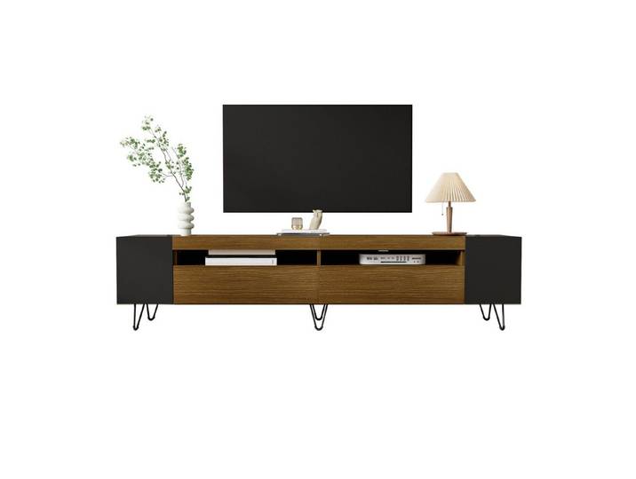Merax Lowboard Landhaus Altholzoptik, Fernsehtisch TV Board, TV- Lowboard aus Holz, Breite 180 cm