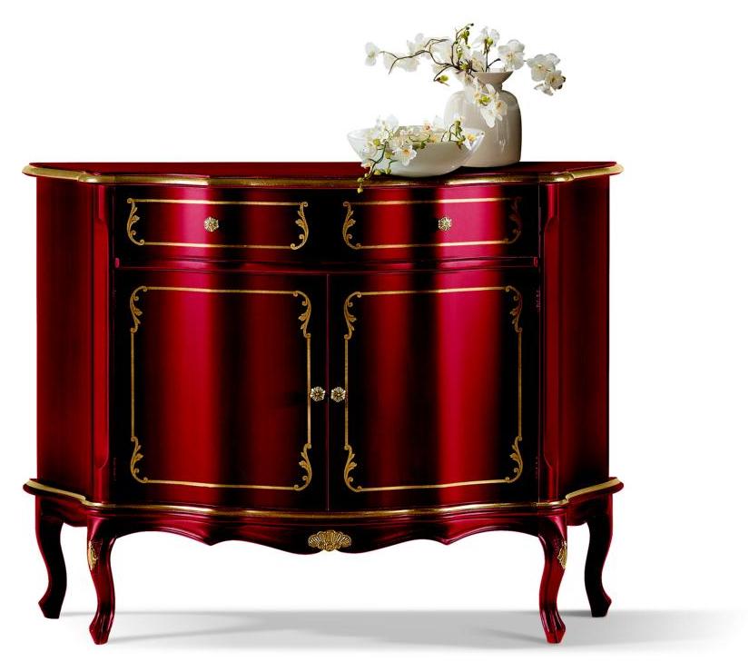 Luxus Italienische Holz Möbel Kommode Rot Buffet Schrank Wohnzimmer Möbel
