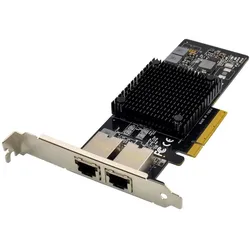 MicroConnect PCIe x8 Dual RJ45 10 GbE X550 (PCIe), Netzwerkkarte, Schwarz