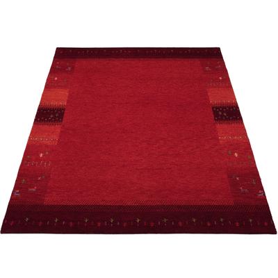 Wollteppich OCI DIE TEPPICHMARKE "INTENSE MALA", rot (dunkelrot), B:250cm H:12mm L:350cm, Schurwolle, Teppiche, handgeknüpft, reine Schurwolle, fußwarm, Wohnzimmer