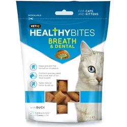 VETIQ Healthy Bites Atem- und Zahnpflege 65g frischer Atem Leckerbissen für Katzen