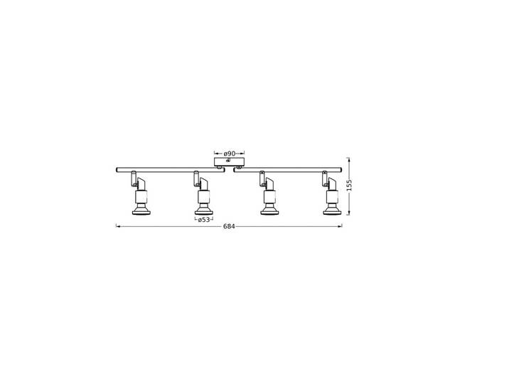 OSRAM Deckenstrahler, weiß, 4-flg., Metall, GU10-LED 927 dim, dimmbar, weiß / opal, Metall