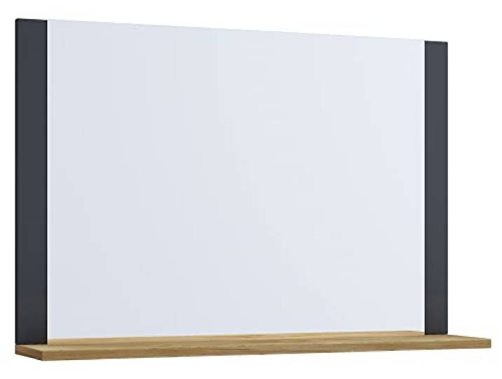 VCM Badmöbel Spiegel Anthrazit/Honig-Eiche 80x17x55 cm Ablage Badezimmer Praktische Ablage unterm Spiegel für Badutensilien - Badezimmer und Gäste-WC - für moderne Räume - Holzwerkstoff