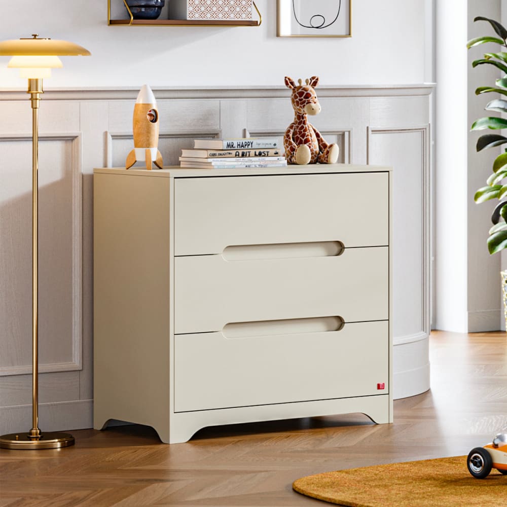 Vox Commode 3 tiroirs panneaux de particules beige Beige 89x90x52cm