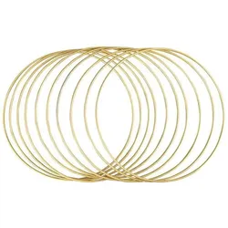 Rayher 10-tlg. Metallringe-Set beschichtet 20 cm gold