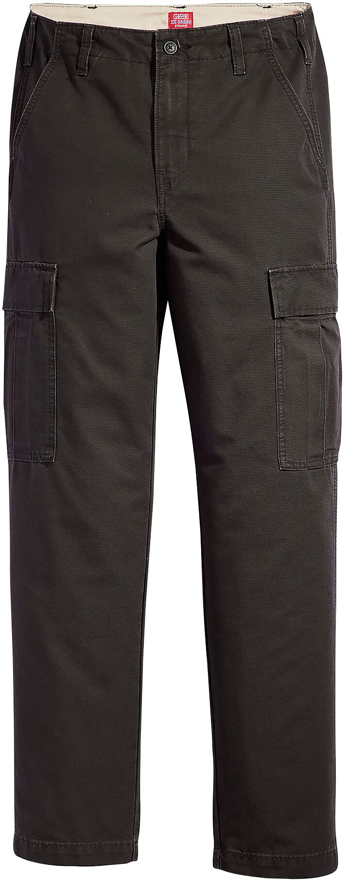 Cargohose LEVI'S "XX CARGO STRAIGHT", Herren, Gr. 30, Länge 32, schwarz (meteorite), Web, Obermaterial: 100% Baumwolle, straight fit lang, Hosen Cargohose, Gesäß- und Cargo- Taschen mit Patten