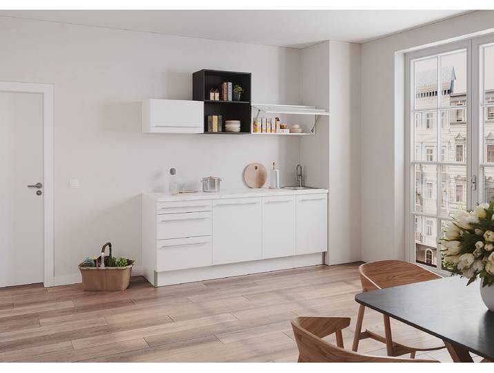Meuble bas Venezia 3 tiroirs 60cm Blanc/Blanc