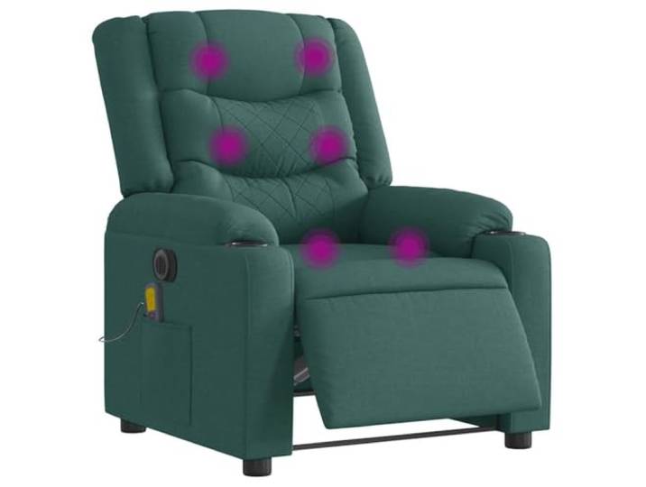 vidaXL Massagesessel Elektrisch Dunkelgrün Stoff