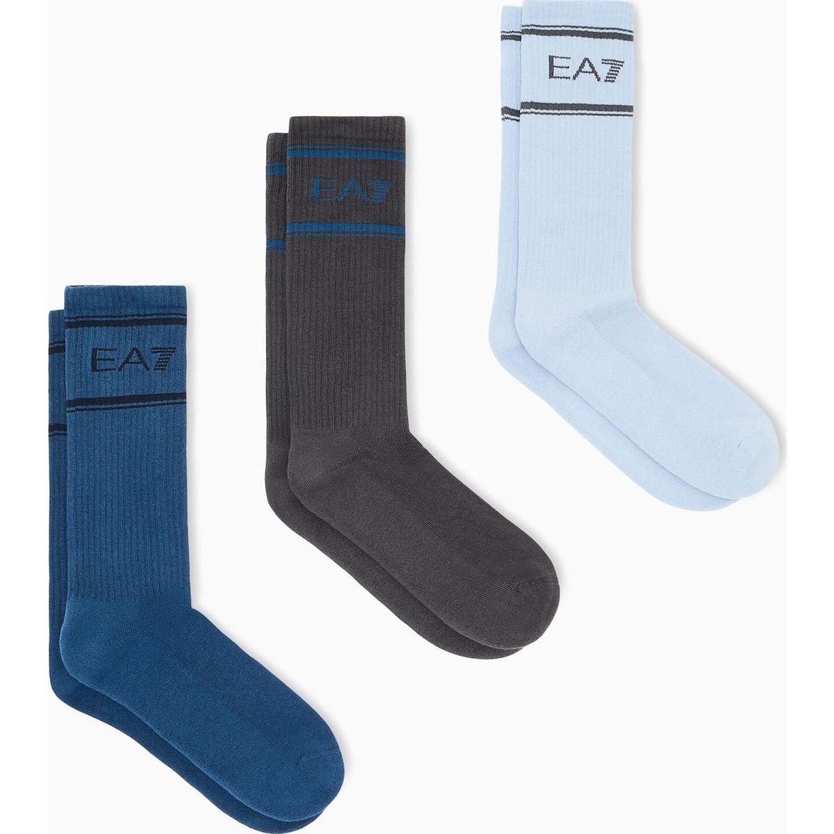 EA7 Socks Train NEW 3PACK dark blue/dusty blue/dark navy (MB742) L/XL 7X000381 AF18572-MB742-L/XL