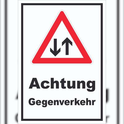 HB-Druck Schild Achtung Gegenverkehr A5 (148x210mm)