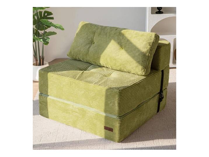 LuxusKollektion Schlafsofa Klappsofa Schlafsofa Bodensofa Klappstuhl Stützschaum Hellgrün
