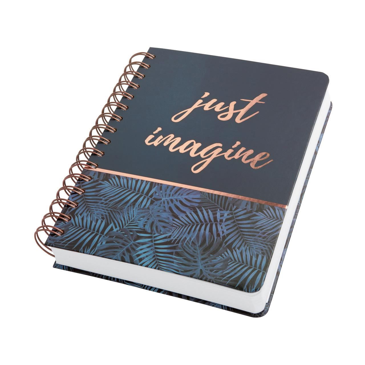 SIGEL Notizbuch mit Spirale Jolie ca. DIN A5 punktraster, dunkelblau/kupfer Hardcover 240 Seiten