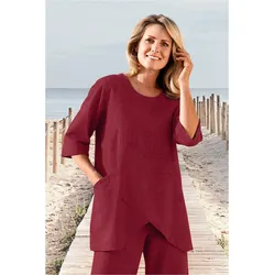 Baumwoll-Bluse in rot in Größe 52 von DW-Shop, Rot, 52