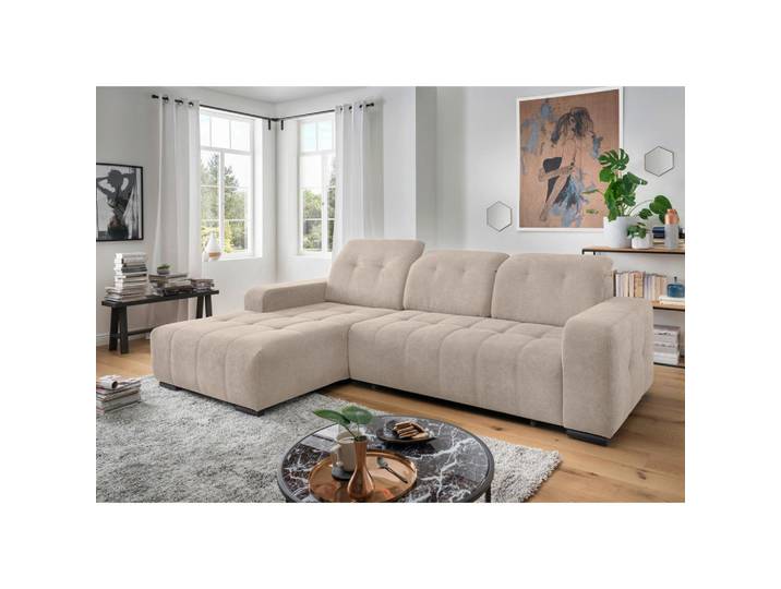 Livetastic Ecksofa Vicari, Beige, Metall, Uni, Ottomane links, L-Form, 292x185 cm, Liegefunktion, USB-Anschluss, elektrischer Sitzvorzug, USB-C-Anschluss, Wohnzimmer, Sofas & Couches, Wohnlandschaften, Ecksofas