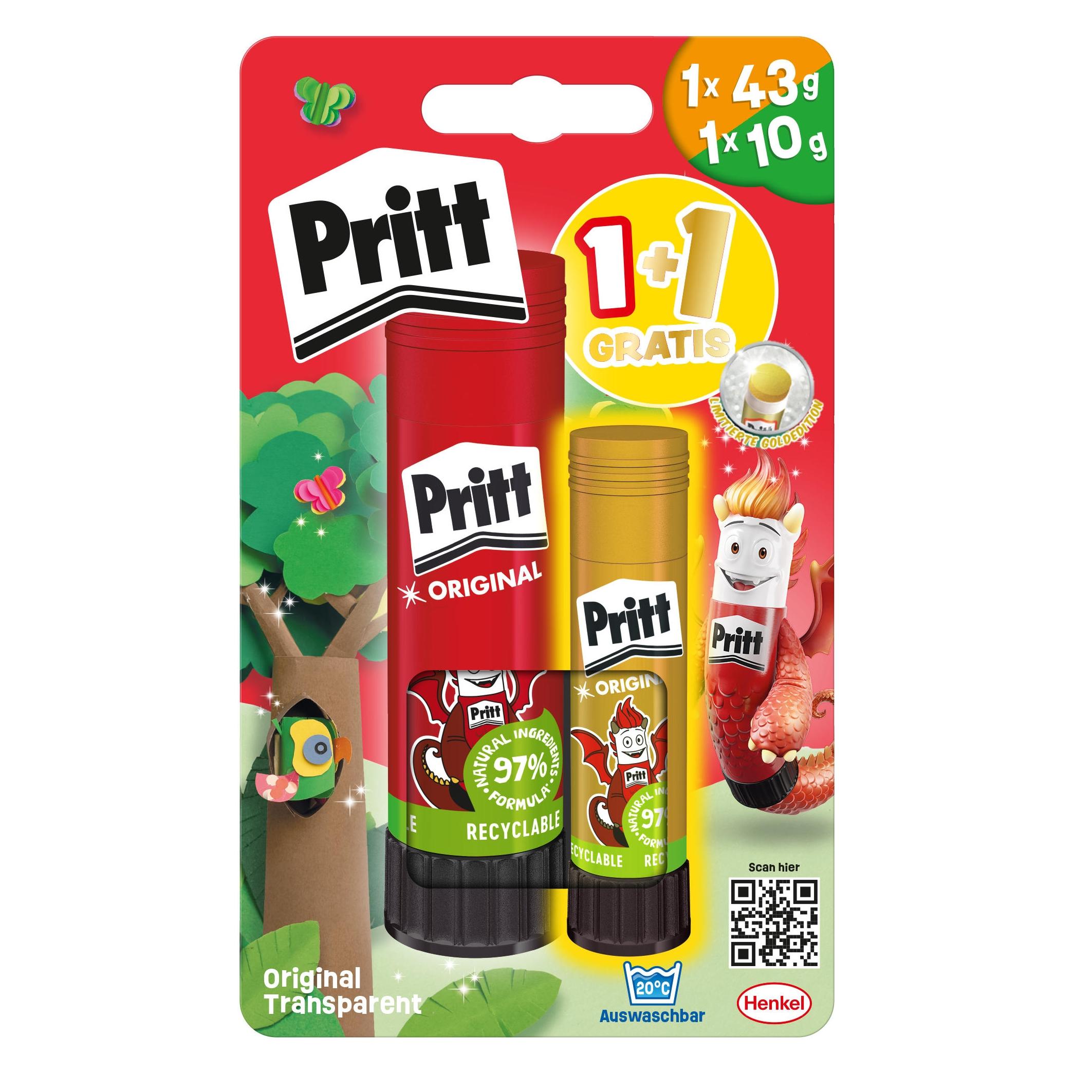 Pritt BTS Klebestift 1x43g Original + 1x10g Gold (53 g, 2x) (9H PBTS1)