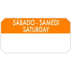 García de Pou 1000 U. Aufkleber "Samstag" 5X2,5 Cm Orange Aufkleber Kleber
