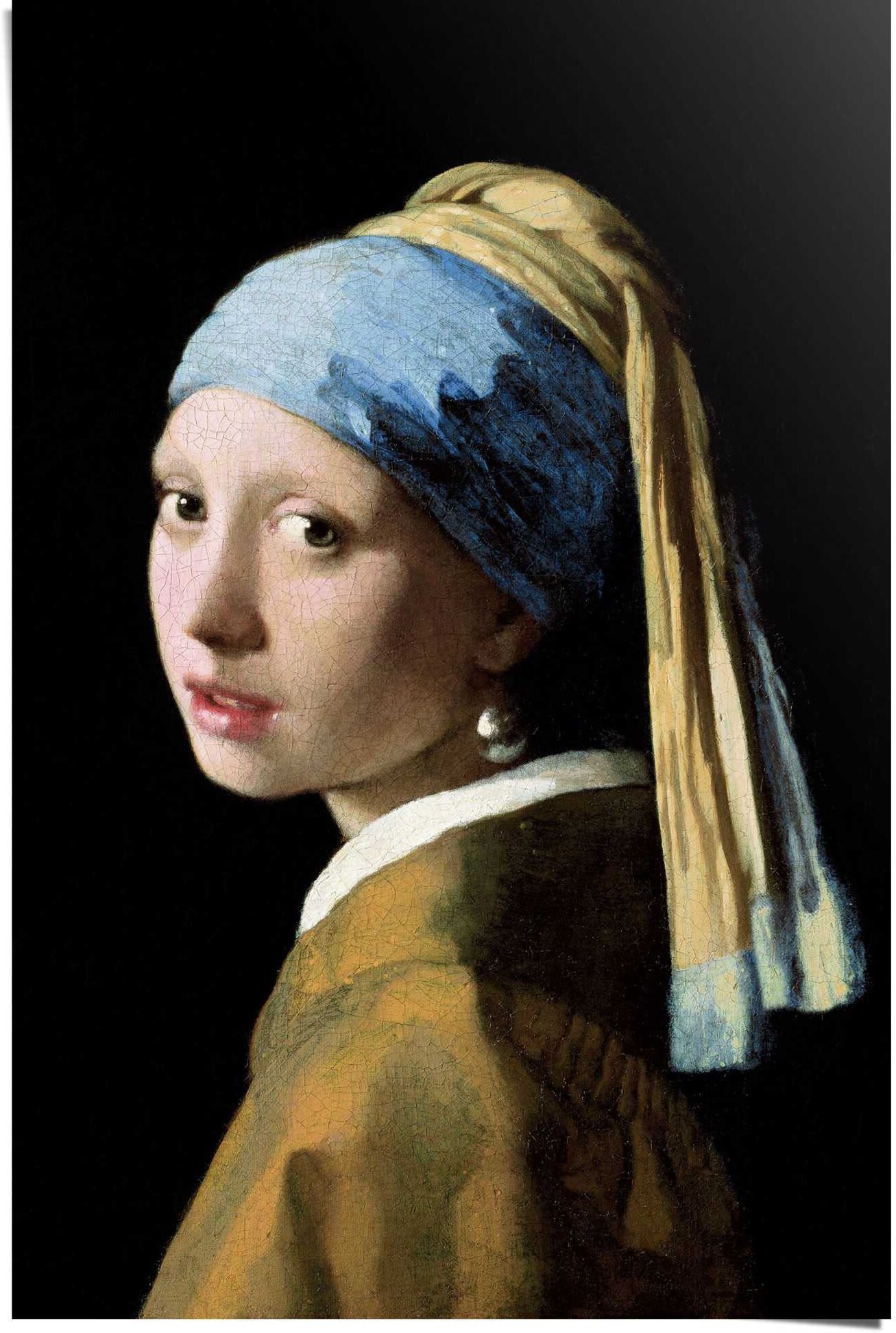 Reinders! Poster REINDERS "Poster Das Mädchen mit dem Perlenohrgehänge Jan Vermeer", braun (farbe bild(er): braun), B:61cm H:91,5cm, Papier, Bilder, Poster farbe bild(er): braun B/H/T: 61cm x 91,5cm, Menschen, 1 Stk.