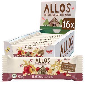 Allos Müsliriegel Flapjack Landfrüchte, BIO, je 50g, 16 Riegel