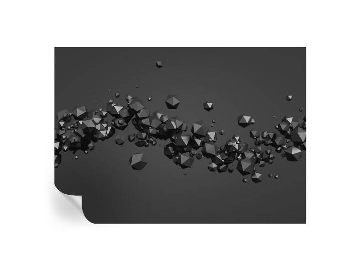 Wallfluent Fototapete 208x146 cm - Schwarze Klumpen, Weiß, 208x146 cm, Tapeten & Wandverkleidungen, Fototapeten