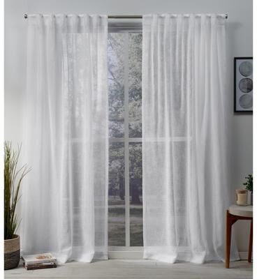 ATI Home Belgian Sheer Hidden Tab Top Curtain Panel Pair