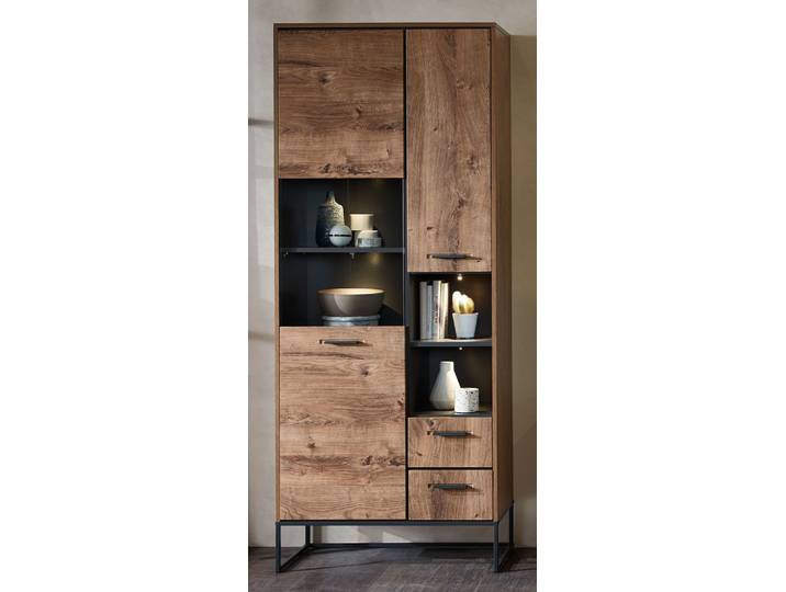 Wohn-Concept Manhattan Vitrine Holzwerkstoff/Metall Haveleiche
