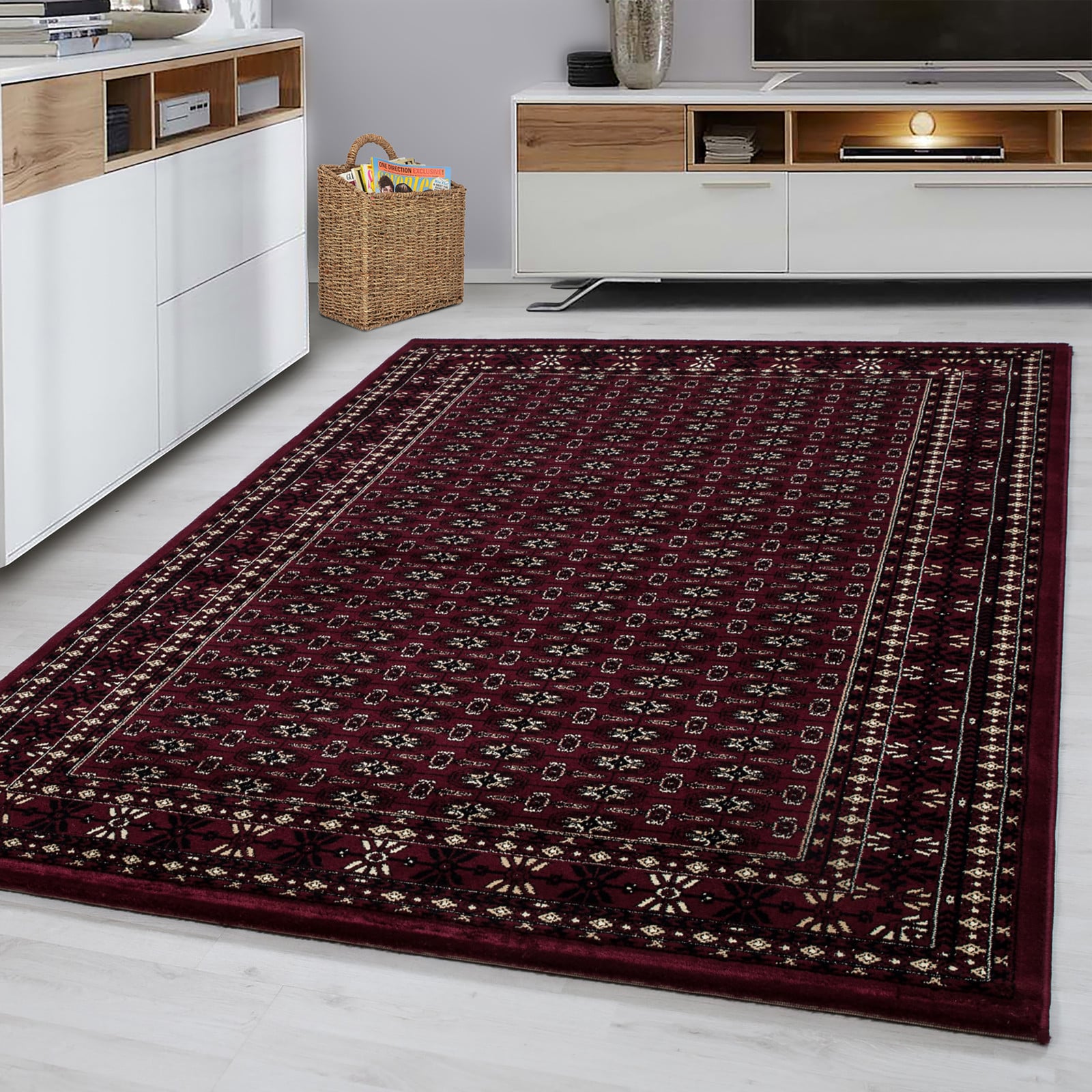 home24 Laagpolig vloerkleed Marrakesh type A rood polyester B: 120 cm, D: 170 cm