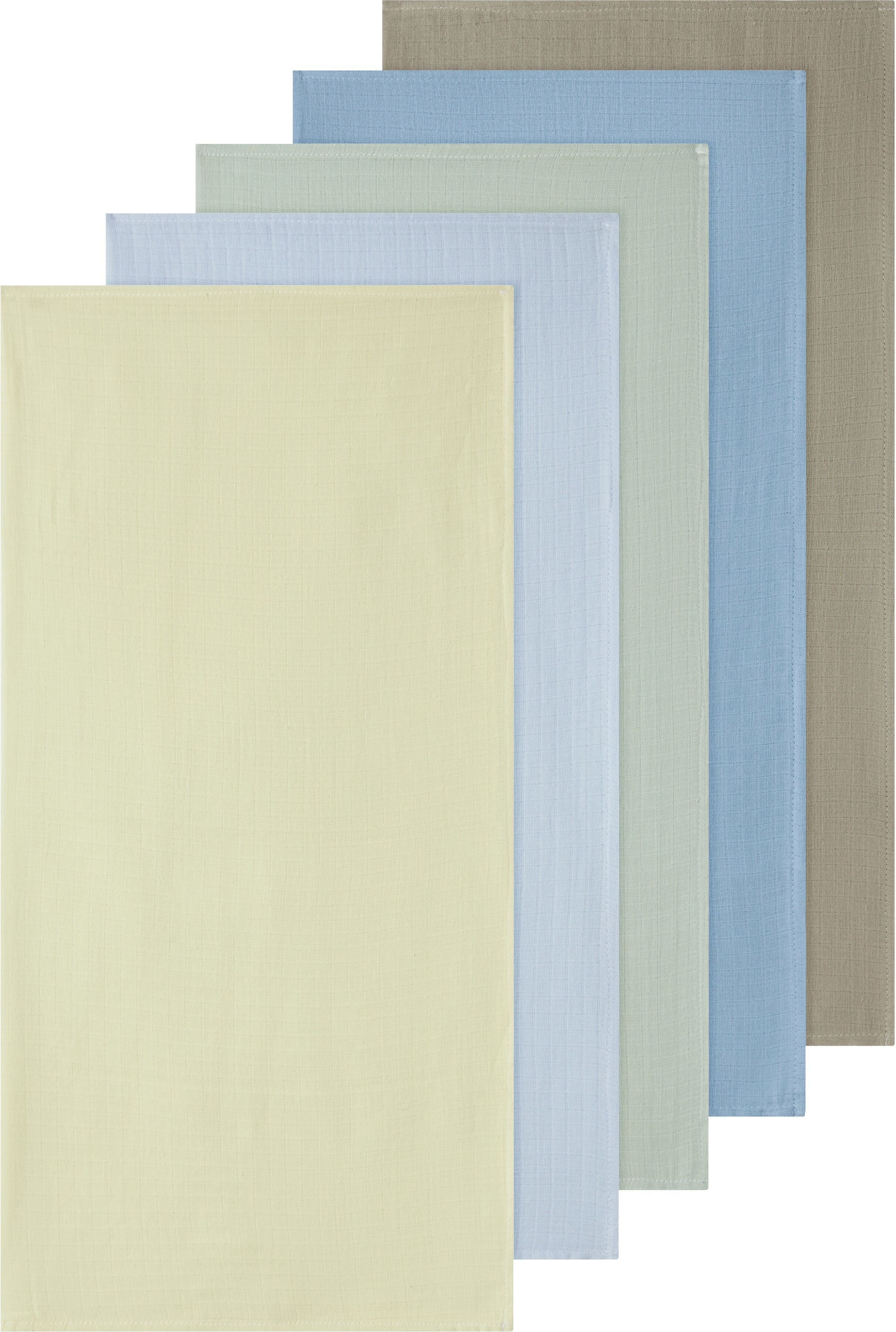 Multifunktionstuch NAME IT "NBNOHAPPY 5P NAPPIES LNOOS", Baby, bunt (ancient water pack:pwith chambray blau, pale aqua, pear sorbet, island fossil), Jersey, Baumwolle, Modetücher Multifunktionstuch, aus Baumwolle, bequeme Passform, im 5er-Pack ancient wat