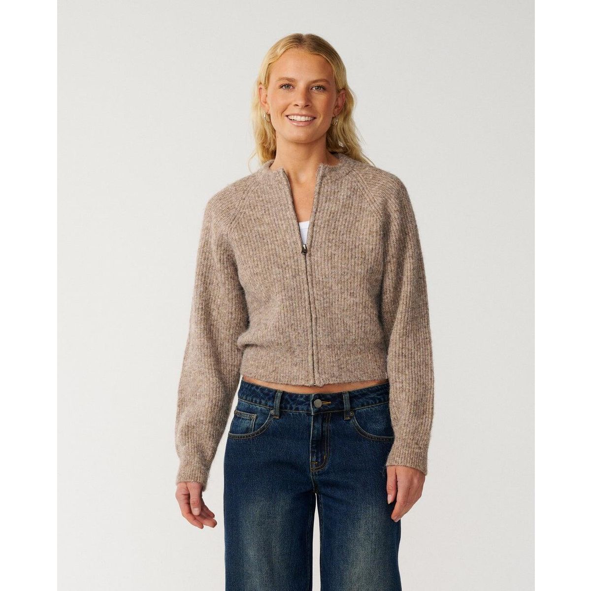 RipCurl Venture Zip Thru Cardigan mocha (3118) XS 048WKN-3118-XS
