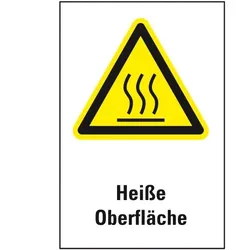 Schild I Warn-Kombischild Heiße Oberfläche, Aluminium, 200x300mm, ASR A1.3, DIN EN ISO 7010 W017
