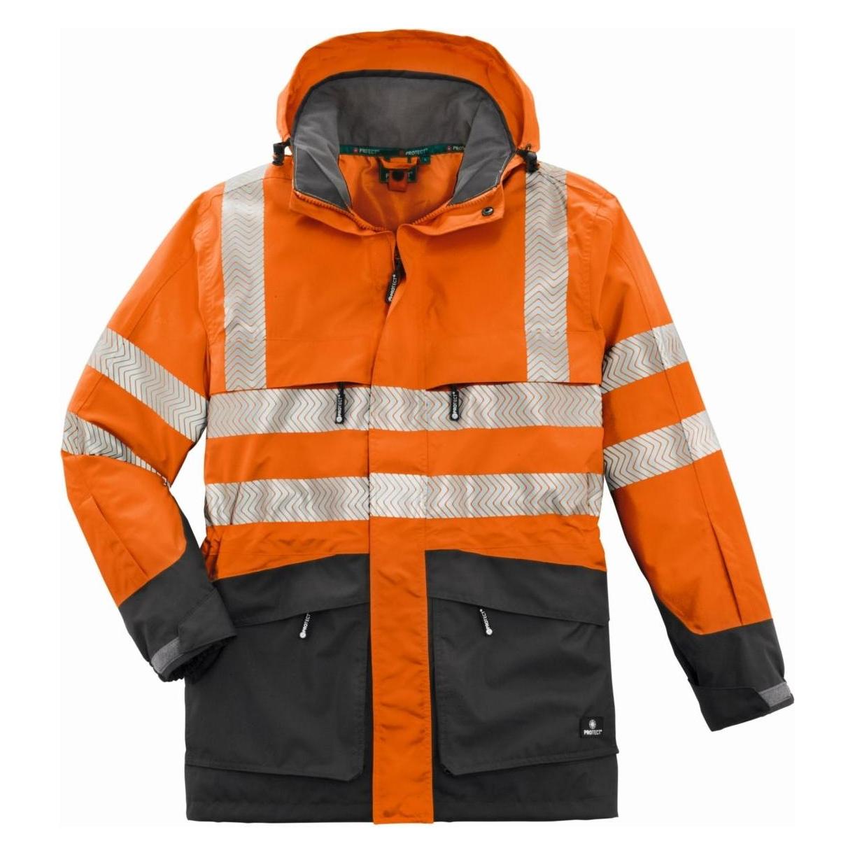 BIG Arbeitsschutz Warn-Wetterschutz-Jacke TAMPA leuchtorange/grau,Gr.4XL (4XL) (228247)