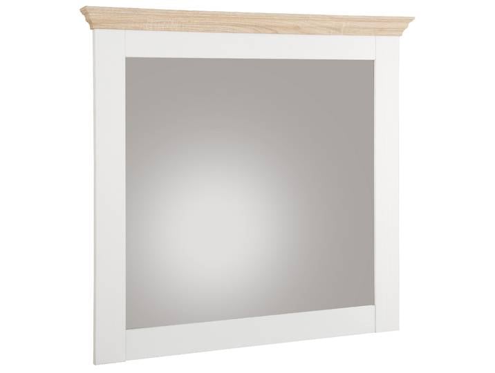 Spiegel GOODPRODUCT Binz , weiss (weiß, eichefarben), B:75cm H:70cm T:3cm, Glas, Spiegel, Spiegel