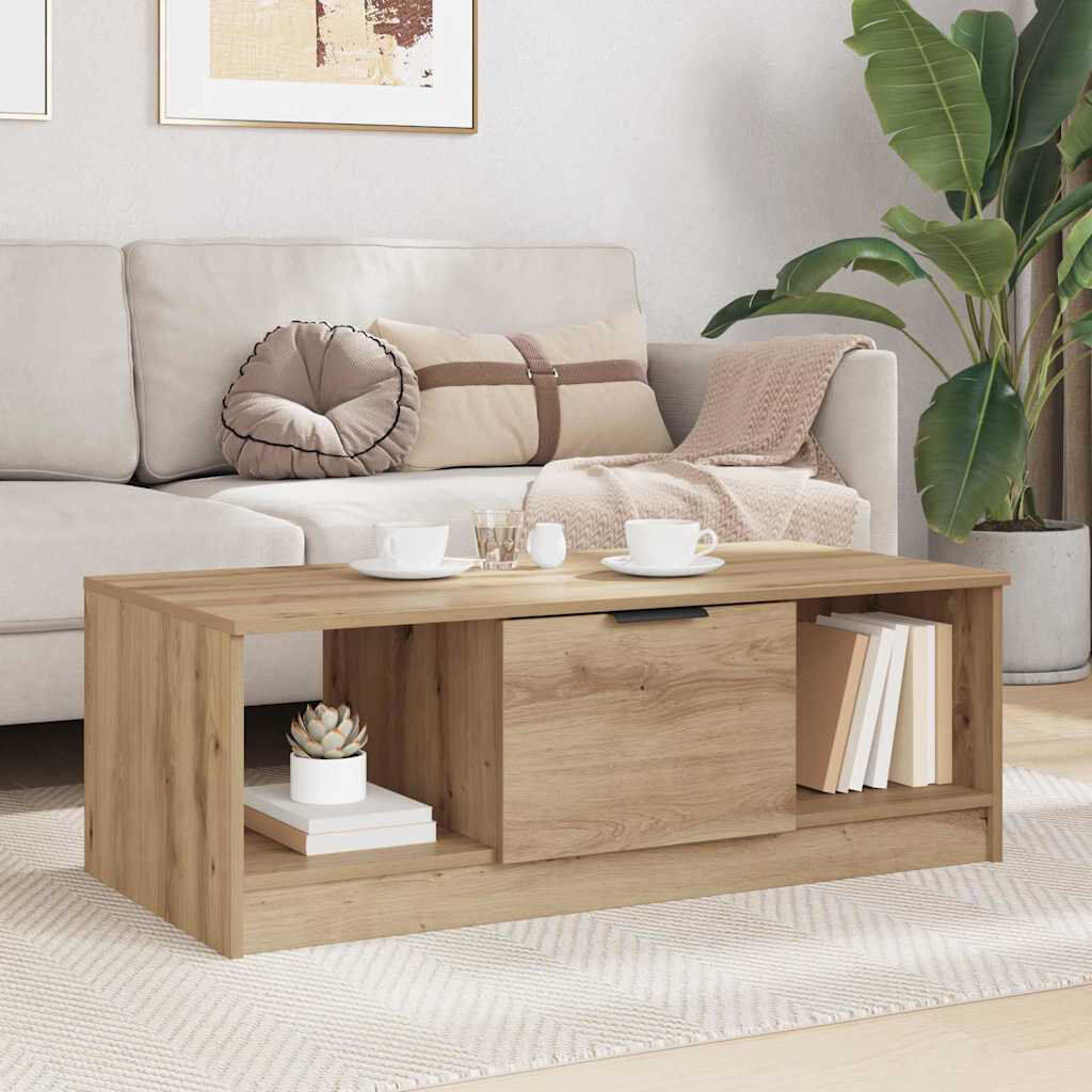 Norden Home Coffee Table with Storage Artisan Oak 36cm H X 100cm W X 50cm D