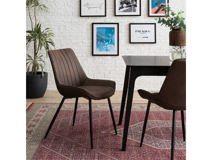 Polsterstuhl Midge 54 x 86 x 62cm Braun/Braun 4er Set