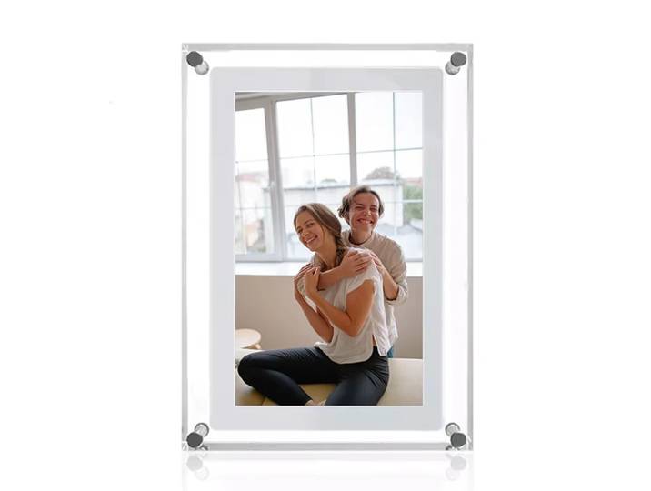 Cadre photo numérique en acrylique, écran IPS à affichage vertical, batterie de mémoire 2G, 5/7 pouces, 1000mAh