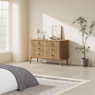 Garvee 47in Wide Six Drawer Dresser, Chest of Drawers for Bedroom/Living Room