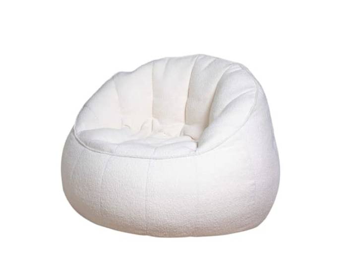 daazoo Elephant Living - Bouclé Sessel in Cremefarben - Flauschiger Premium Sitzsack mit Lehne - Hochwertige Verarbeitung mit luxuriösem Bouclé-Stoff - Ja, er ist so bequem wie er aussieht !