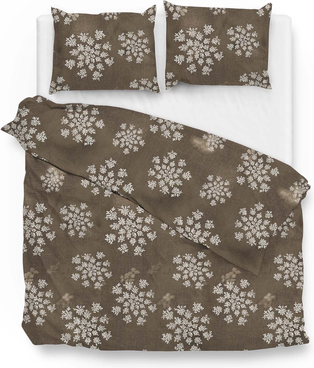 Zo! Home Bassett Dekbedovertrek Tweepersoons Taupe 200 x 220 cm