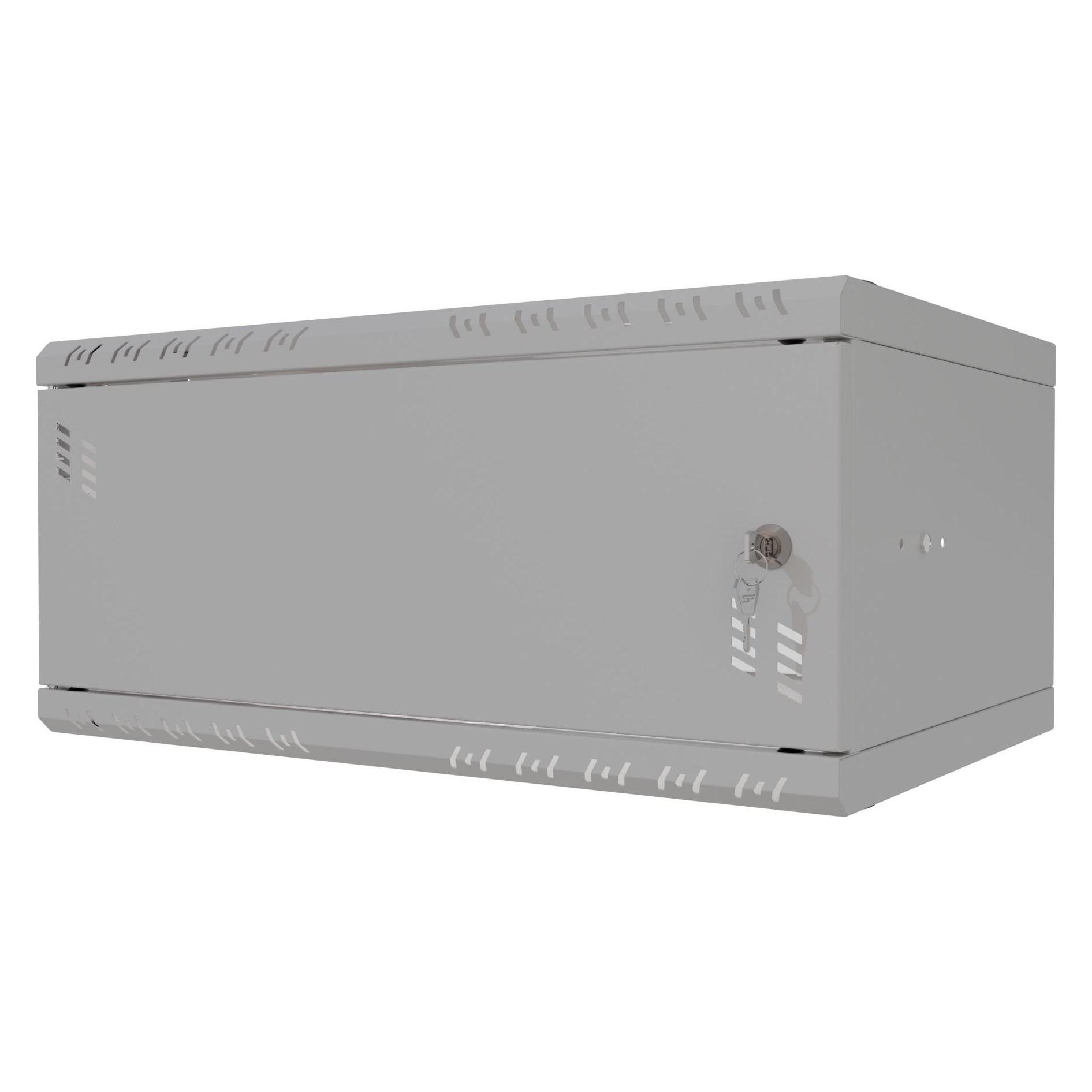 Stalflex Rack Cabinet 19" 4U, 350mm, Metal Door, Grey S-RC19-4U-350MG (4 HE, 19 Zoll Rack) (S-RC19-4U-350MG)